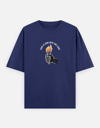 Dragon Fire Graphic - Unisex Oversized Classic T-Shirt in royal blue - front view #color_royal-blue