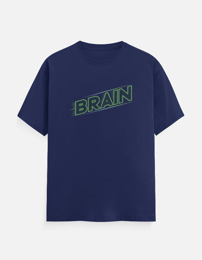 Brain Text Minimal Graphic - Unisex Classic Crew T-Shirt in royal blue - front view #color_royal-blue