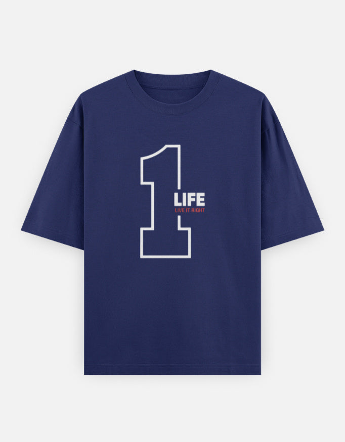 One Life Live It Now Text Design - Unisex Oversized Classic T-Shirt in royal blue - front view #color_royal-blue