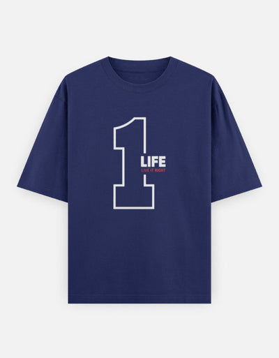 One Life Live It Now Text Design - Unisex Oversized Classic T-Shirt in royal blue - front view #color_royal-blue