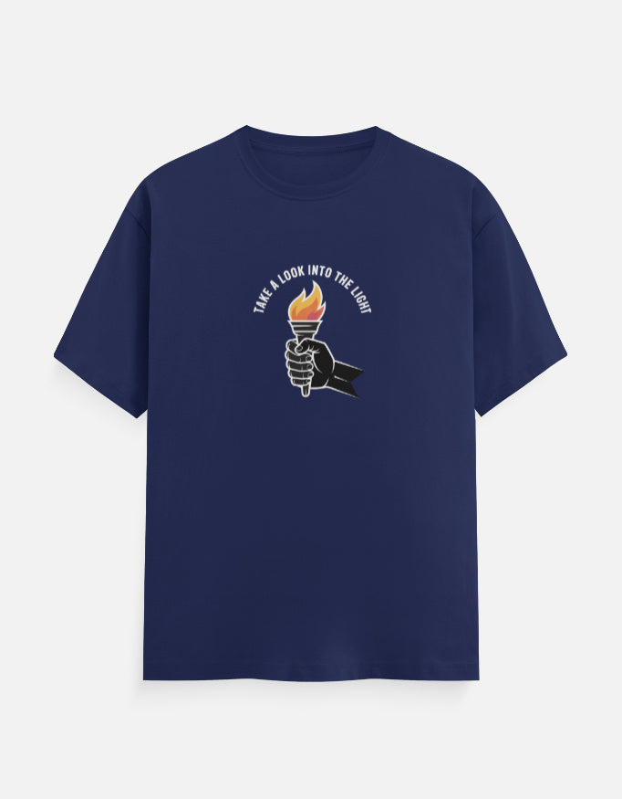 Fire And Ghost Graphic - Unisex Classic Crew T-Shirt in royal blue - front view #color_royal-blue