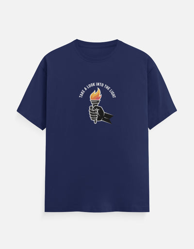 Fire And Ghost Graphic - Unisex Classic Crew T-Shirt in royal blue - front view #color_royal-blue