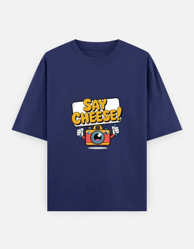 camera graphic - Unisex Oversized Classic T-Shirt in royal blue - front view #color_royal-blue