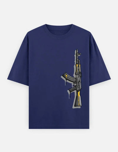 AK47 Gun - Unisex Oversized Classic T-Shirt in royal blue - front view #color_royal-blue
