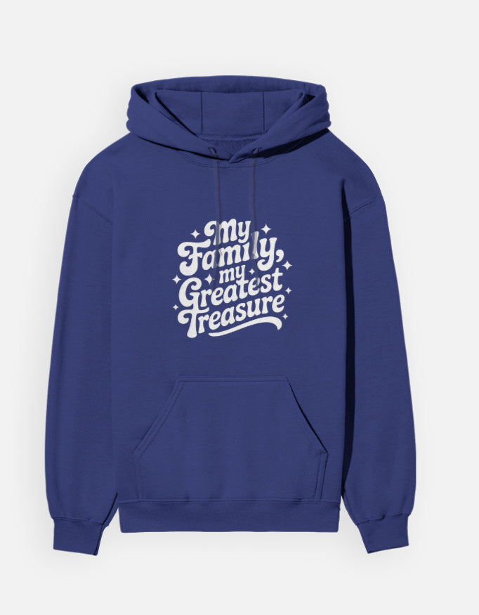Family Minimal Text Design - Unisex Hoodie in royal blue - front view #color_royal-blue