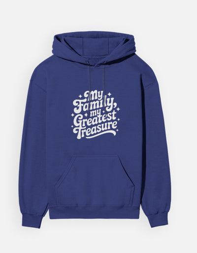 Family Minimal Text Design - Unisex Hoodie in royal blue - front view #color_royal-blue
