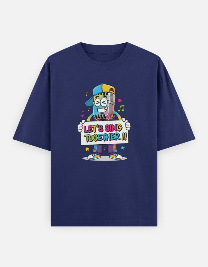 Disco Dance Graphic - Unisex Oversized Classic T-Shirt in royal blue - front view #color_royal-blue