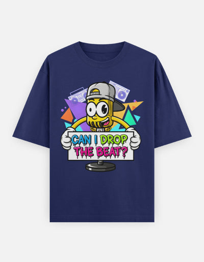 Disco Dance Mike Graphic - Unisex Oversized Classic T-Shirt in royal blue - front view #color_royal-blue