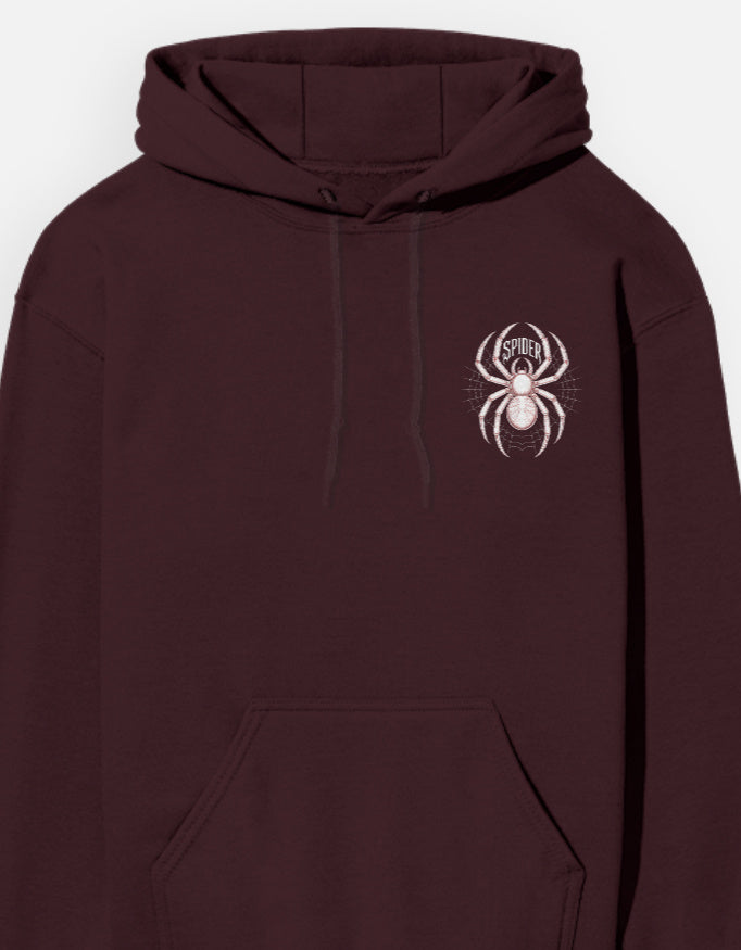 Spider's Graphic - Unisex Hoodie in maroon - front view #color_maroon