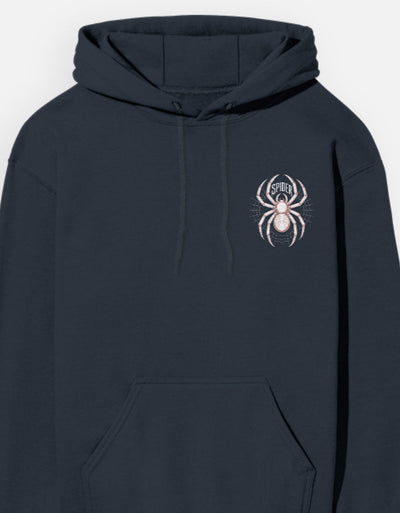 Spider's Graphic - Unisex Hoodie in navy blue - front view #color_navy-blue