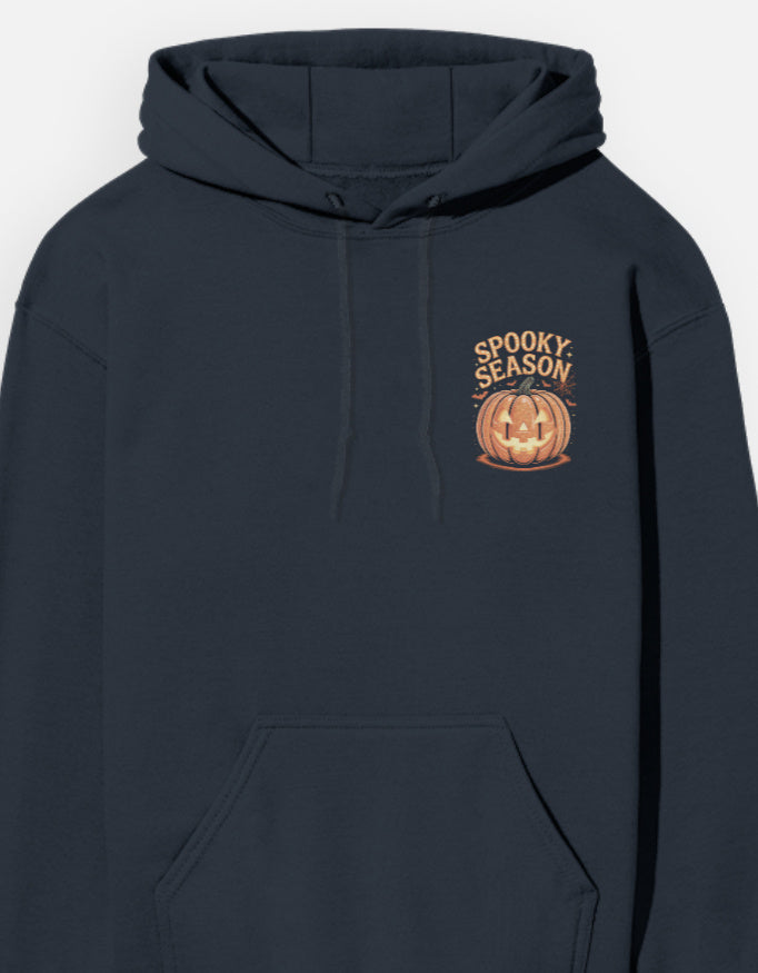 Halloween Minimum Graphic - Unisex Hoodie in navy blue - front view #color_navy-blue