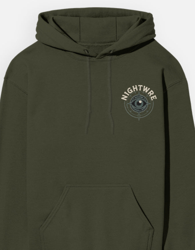 Eye-see the unseen - Unisex Hoodie in olive green - front view #color_olive-green