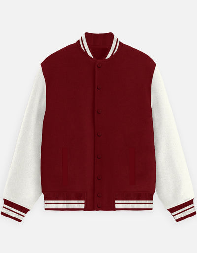 Plain - Unisex Varsity Jacket in red - front view #color_red