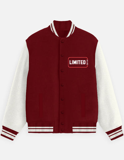 Limited Edition Graphic - Unisex Varsity Jacket in red - front view #color_red