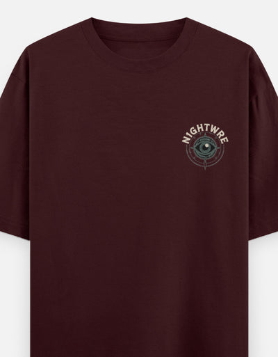 Eye See The Unseen Graphic - Unisex Oversized Classic T-Shirt in maroon - front view #color_maroon
