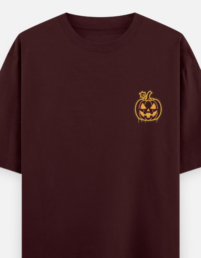 Halloween Season Graphic - Unisex Oversized Classic T-Shirt in maroon - front view #color_maroon
