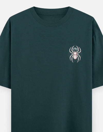 Spider Graphic - Unisex Oversized Classic T-Shirt in petrol blue - front view #color_petrol-blue