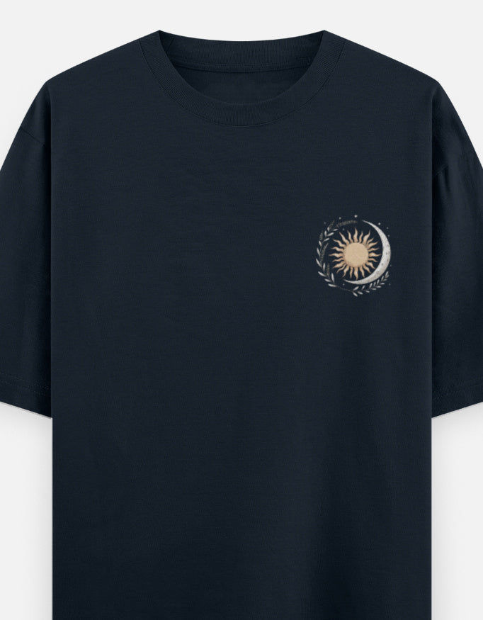Moon-Ship - Unisex Oversized Classic T-Shirt in navy blue - front view #color_navy-blue