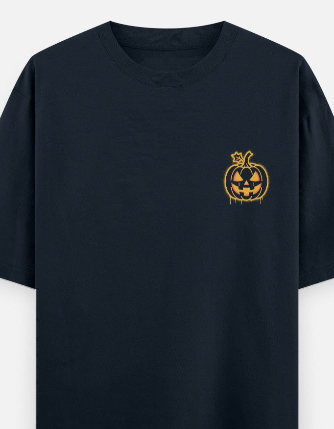 Halloween Season Graphic - Unisex Oversized Classic T-Shirt in navy blue - front view #color_navy-blue
