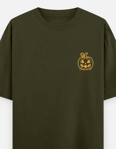 Halloween Season Graphic - Unisex Oversized Classic T-Shirt in olive green - front view #color_olive-green