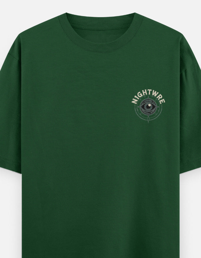 Eye See The Unseen Graphic - Unisex Oversized Classic T-Shirt in bottle green - front view #color_bottle-green
