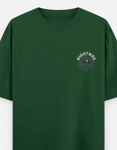 Eye See The Unseen Graphic - Unisex Oversized Classic T-Shirt in bottle green - front view #color_bottle-green