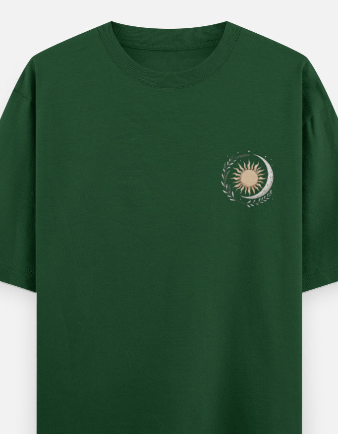 Moon-Ship - Unisex Oversized Classic T-Shirt in bottle green - front view #color_bottle-green