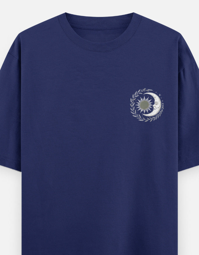 Moon and Owl bird - Unisex Oversized Classic T-Shirt in royal blue - front view #color_royal-blue