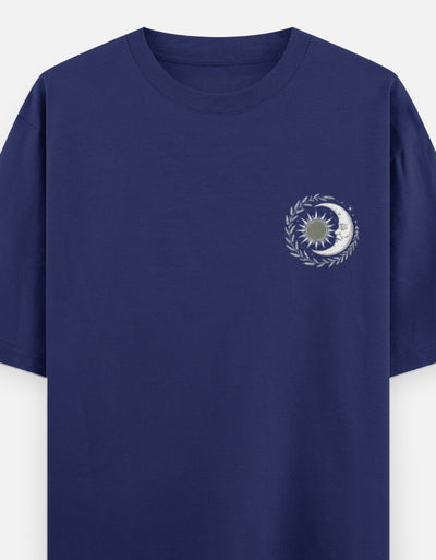 Moon and Owl bird - Unisex Oversized Classic T-Shirt in royal blue - front view #color_royal-blue