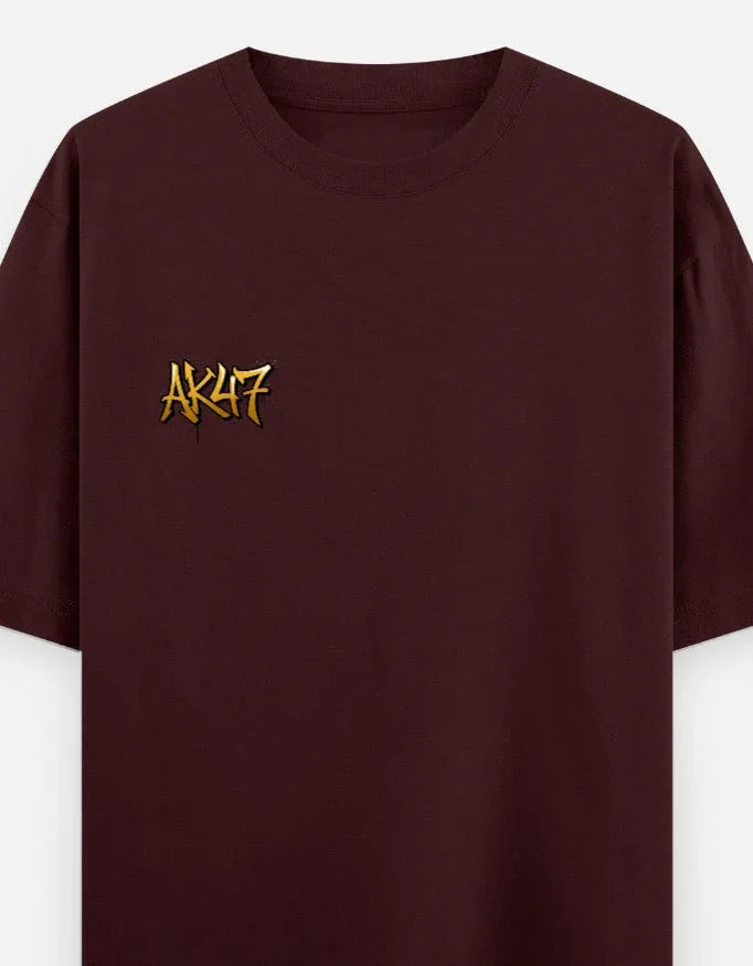 AK47 Gun - Unisex Oversized Classic T-Shirt in maroon - front view #color_maroon