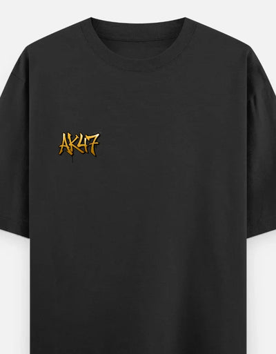 AK47 Gun - Unisex Oversized Classic T-Shirt in black - front view #color_black