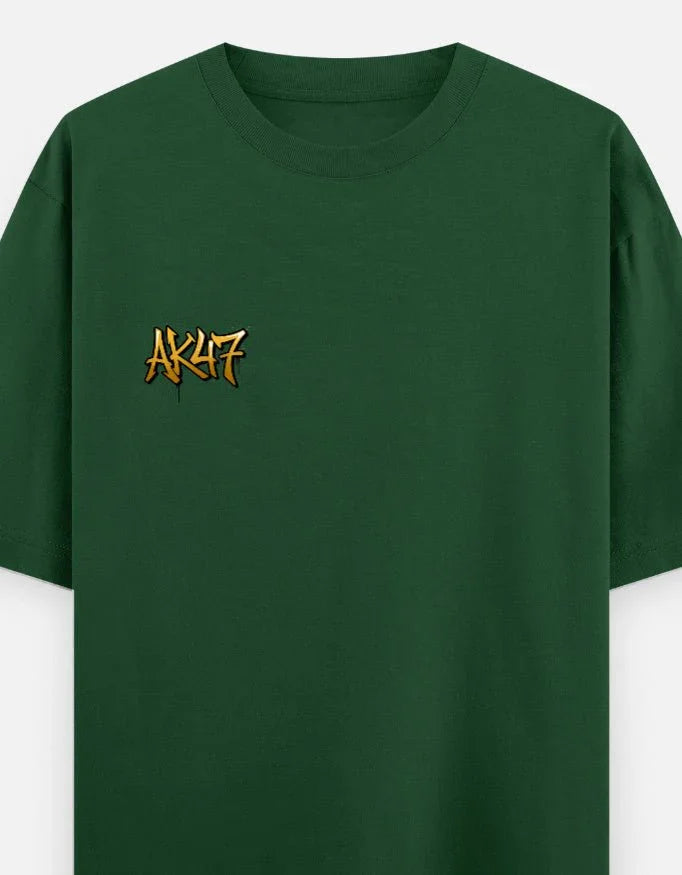AK47 Gun - Unisex Oversized Classic T-Shirt in bottle green - front view #color_bottle-green