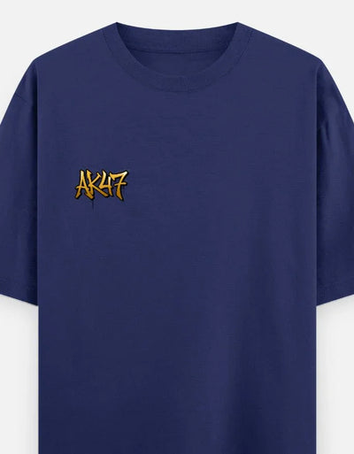 AK47 Gun - Unisex Oversized Classic T-Shirt in royal blue - front view #color_royal-blue